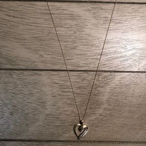 10K Gold Heart Necklace with cubic Zirconium